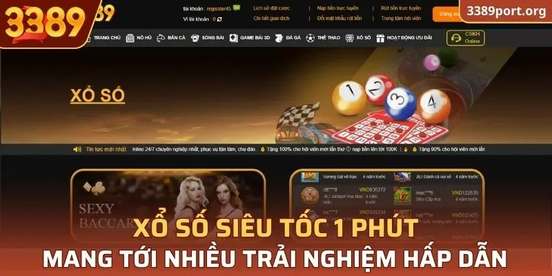 Xổ số siêu tốc 1 phút mang tới nhiều trải nghiệm hấp dẫn